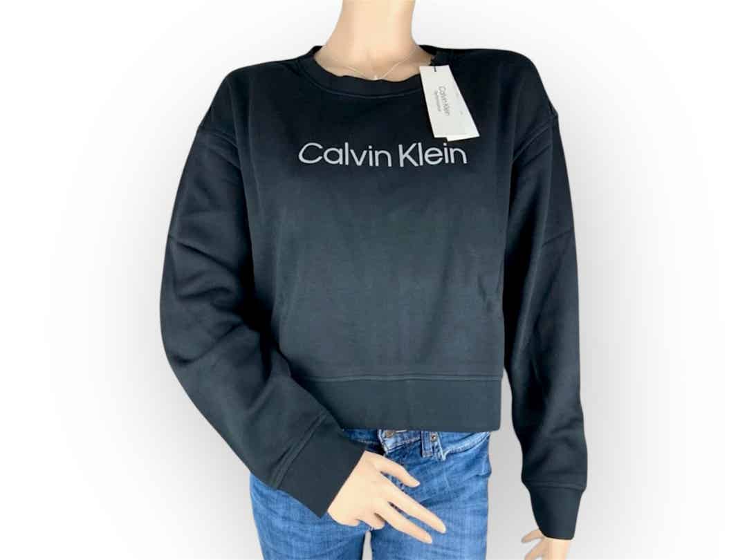 CALVIN KLEIN Sweatshirt „Logo Sweatshirt Cropped“ black beauty