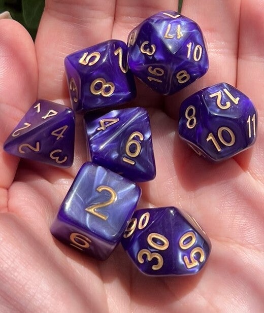 Ancients - Amethystglans dice set