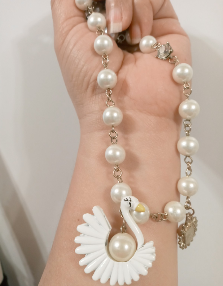 Vintage Betsy Jonhson Swan Necklace
