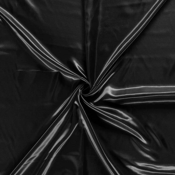 Satinstoff, uni, schwarz