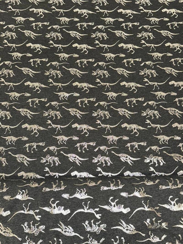 Jersey Dinosaurier Foliendruck silber