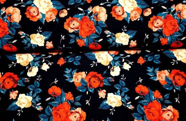 Jersey Rosenzauber marineblau