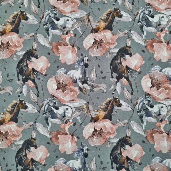 Jersey Pferde und Rosen