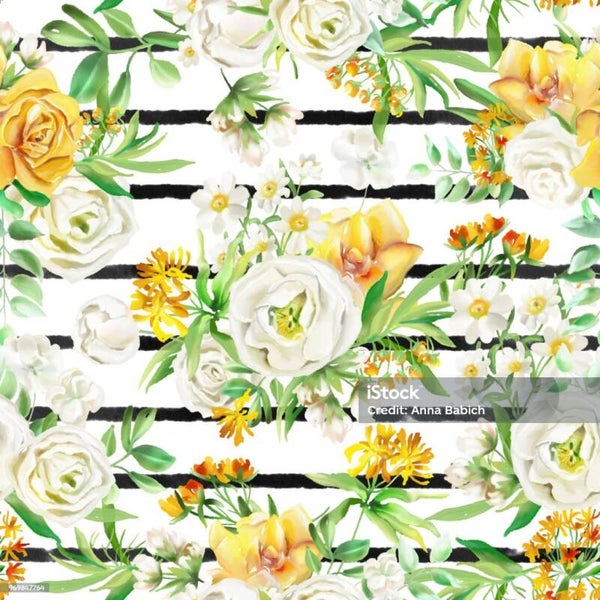 Jersey Aquarell Blumen