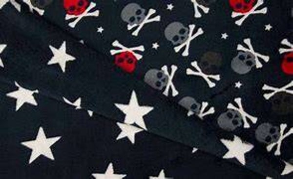 Flanell Fleece Skull and Stars navi