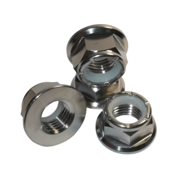 M10 x 1.25mm Titanium Grade 5 Hex Head flange nyloc Nut