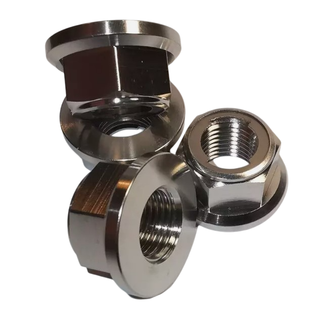 M12 X 1.25mm titanium Grade 5 hex flange lock nut