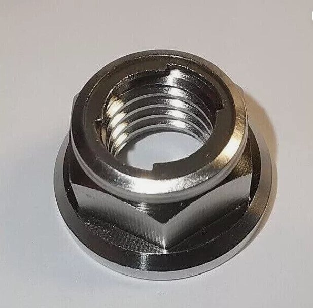 M10 x 1.5mm titanium Grade 5 hex flange lock nut
