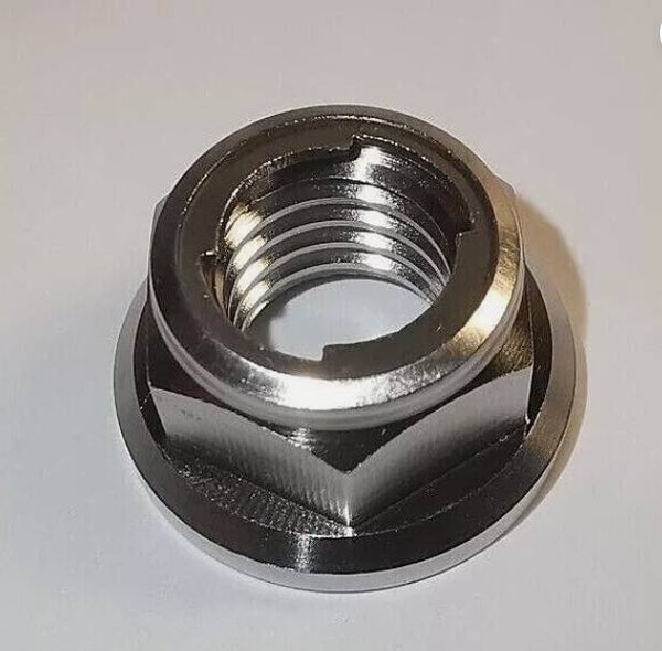 M10 x 1.5mm titanium Grade 5 hex flange lock nut