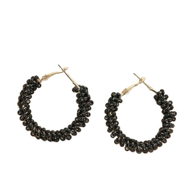 Bead hoops zwart