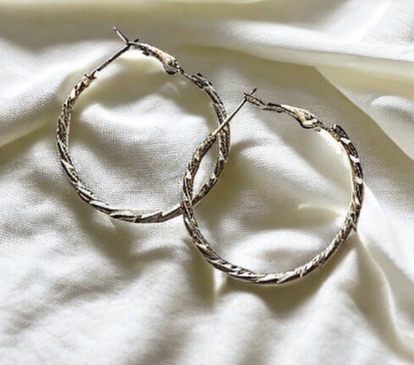 Silver statement hoops 🪩