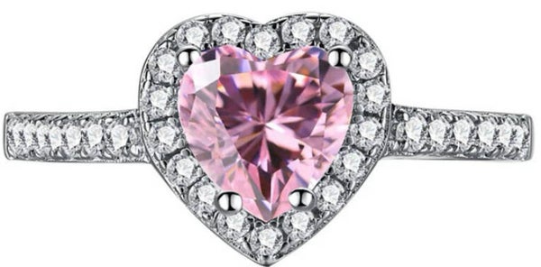 Glitter hartjes ring