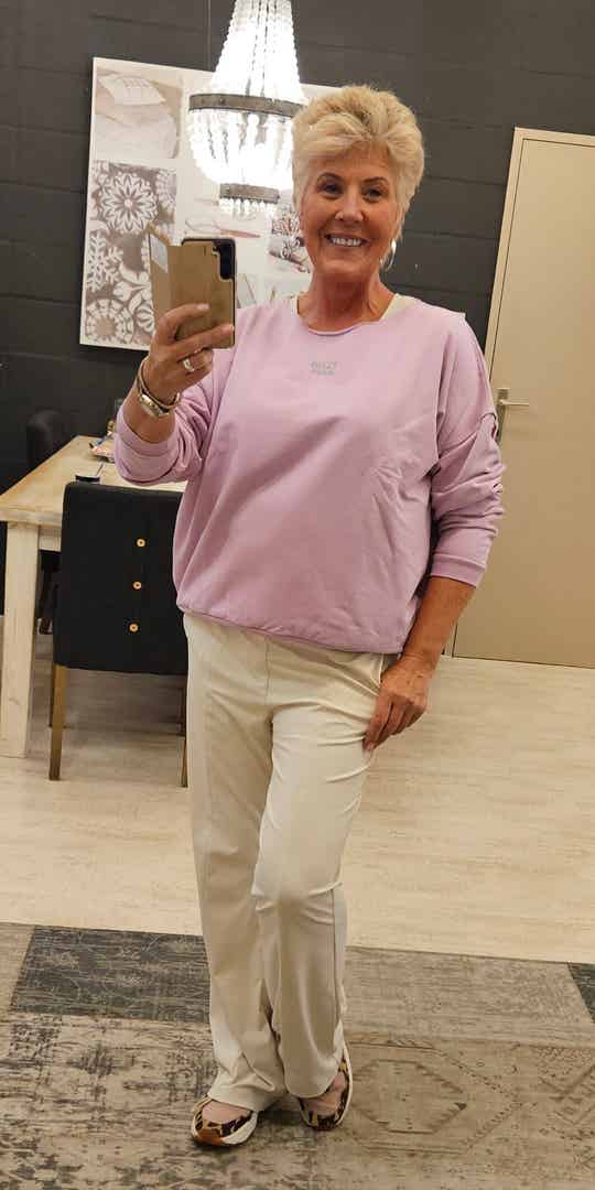 Penn & ink sweater lila 1703 print blush grey