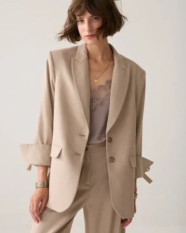 summum boyfriend blazer licht beige melange
