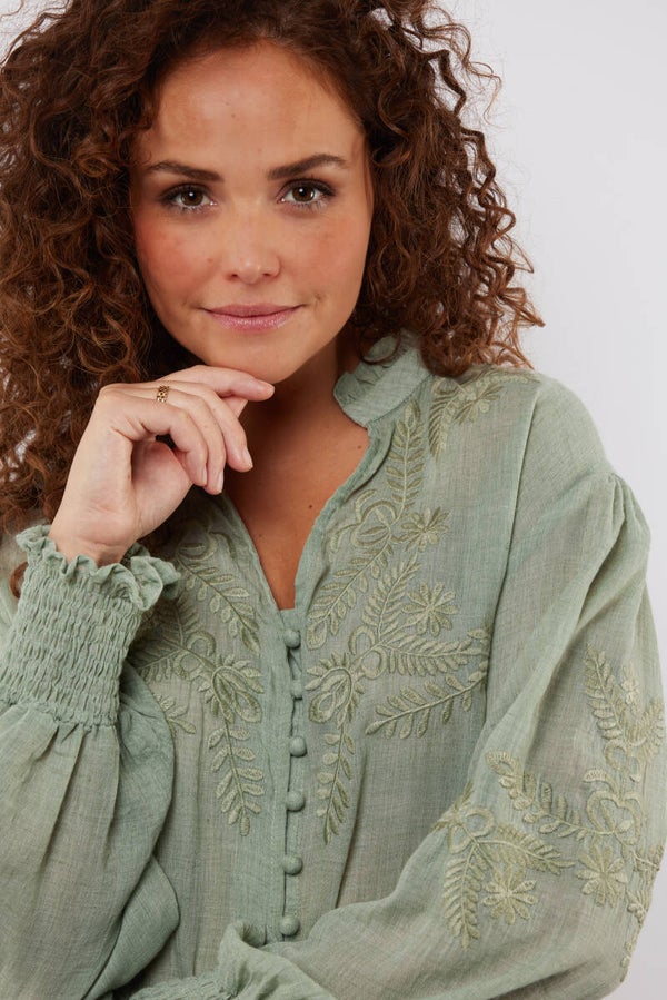 c&s the label blouse nancay jade green