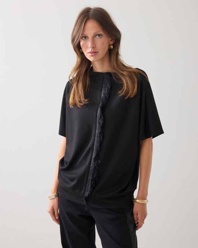 Summum top fringles black
