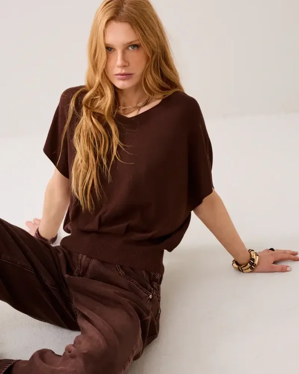 summum trui korte mouw coffee