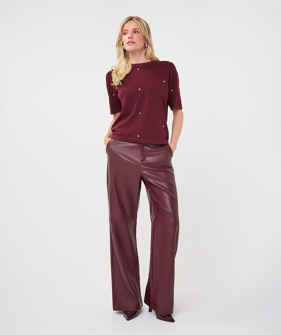 esqualo sweater studs merlot