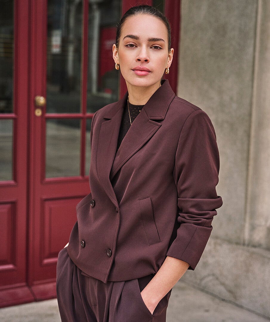 esqualo blazer cropped cacao