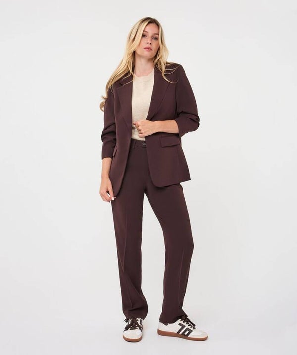 esqualo blazer 3/4 mouw cacao