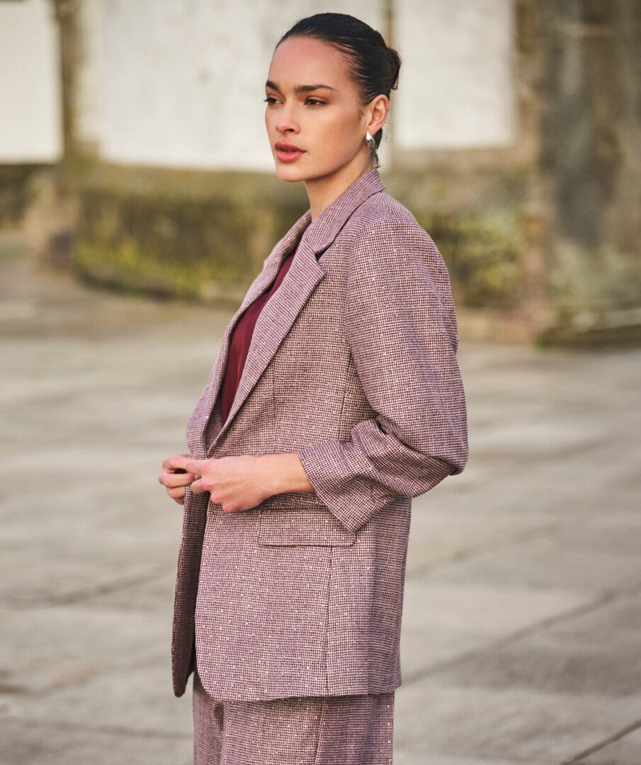 esqualo blazer fancy strass merlot