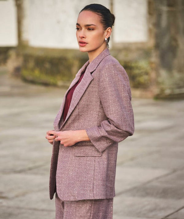 esqualo blazer fancy strass merlot