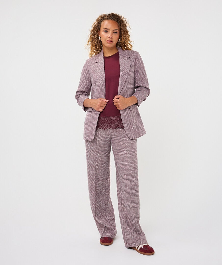 esqualo broek fancy strass merlot