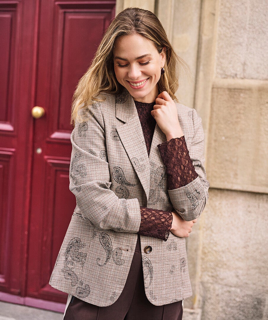 esqualo blazer paisley ruit