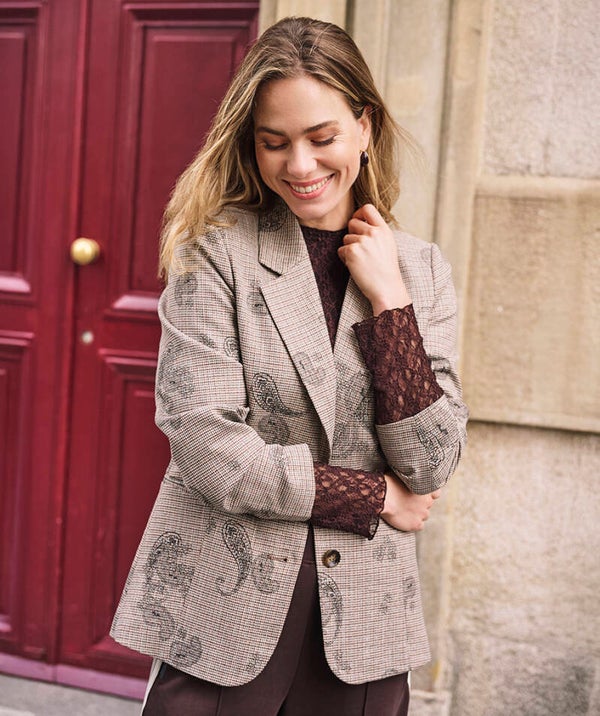 esqualo blazer paisley ruit