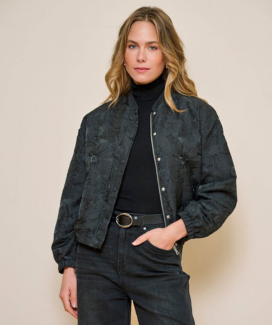 esqualo jasje fancy crinkle zwart