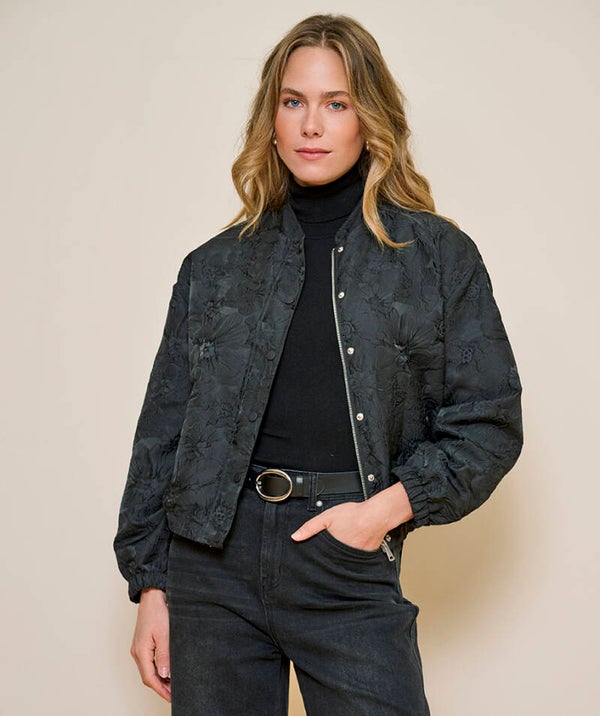 esqualo jasje fancy crinkle zwart