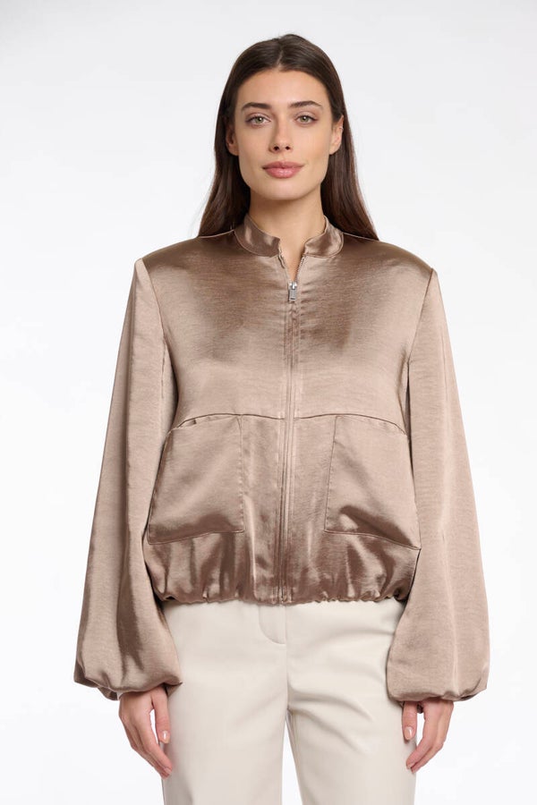 rino&pelle bomber jack satijn toffee