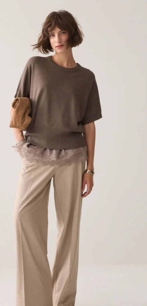 summum oversized trui taupe