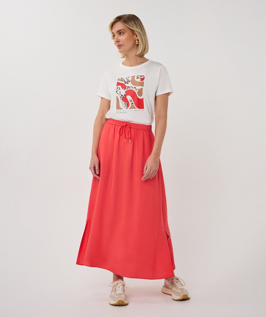 esqualo rok lang rood viscose