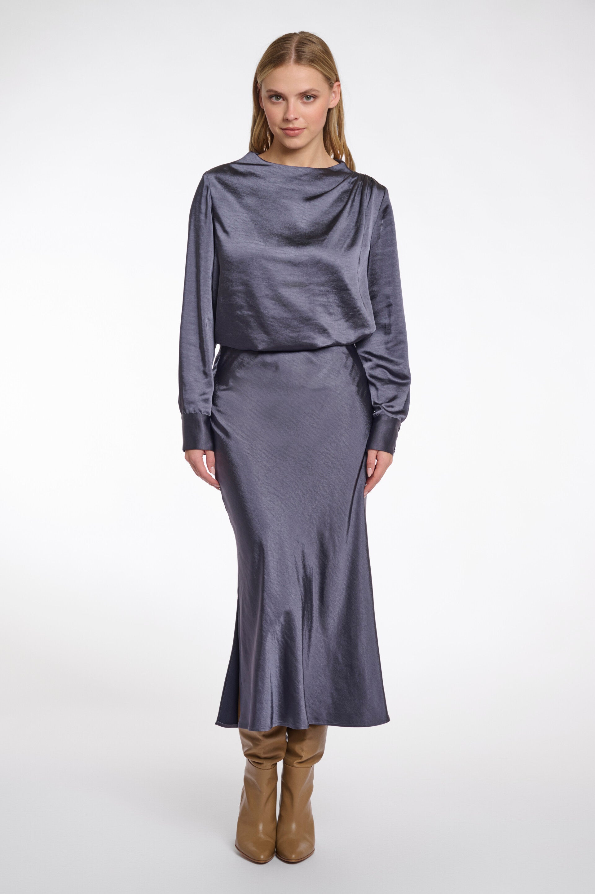 rino en pelle blouse sabine night grey