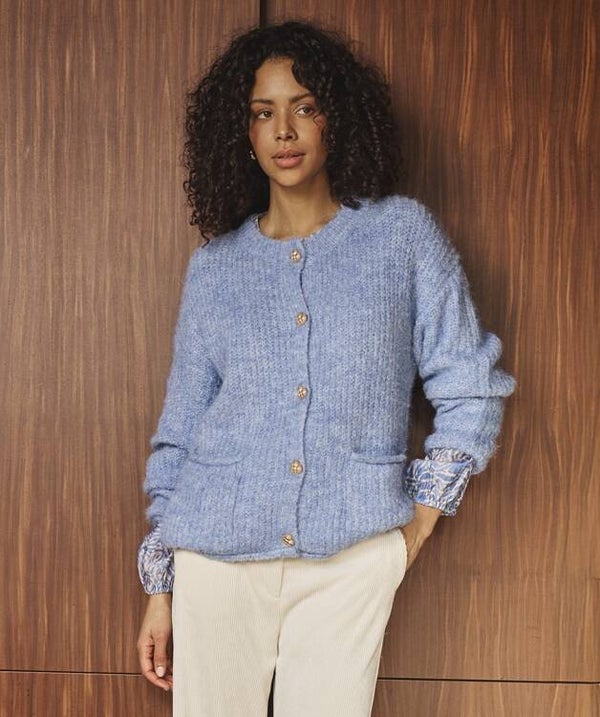 esqualo vest buttons sky blue