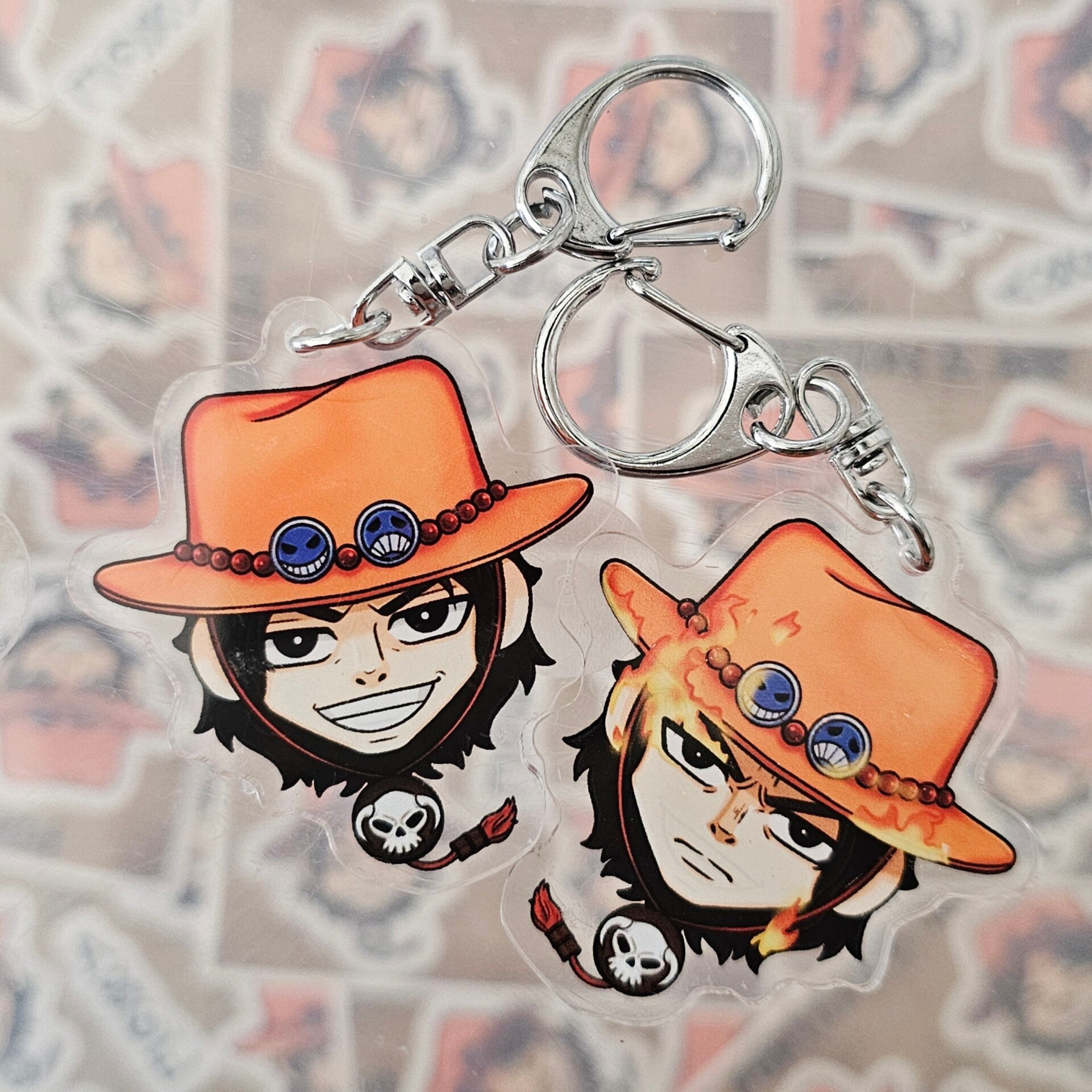 Portgas D. Ace double-sided keychain