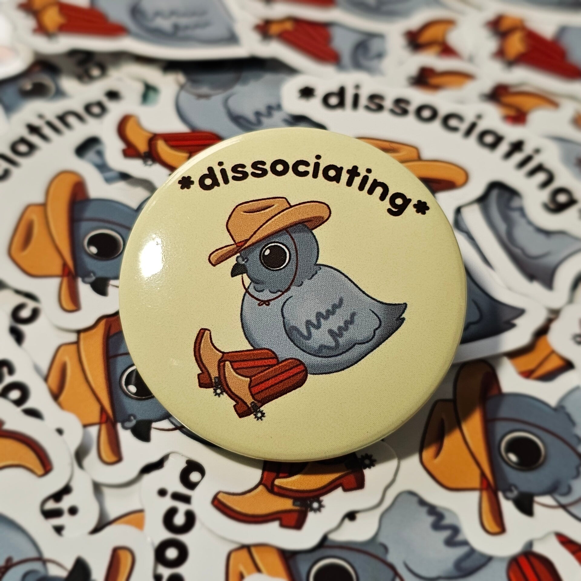 Cowboy Pigeon button