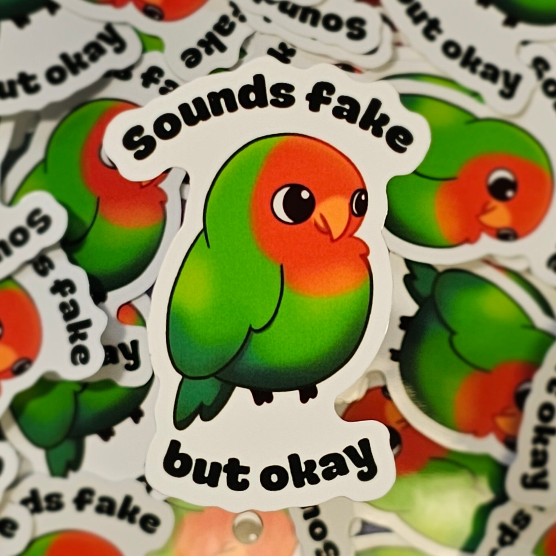 Distrustful parakeet sticker