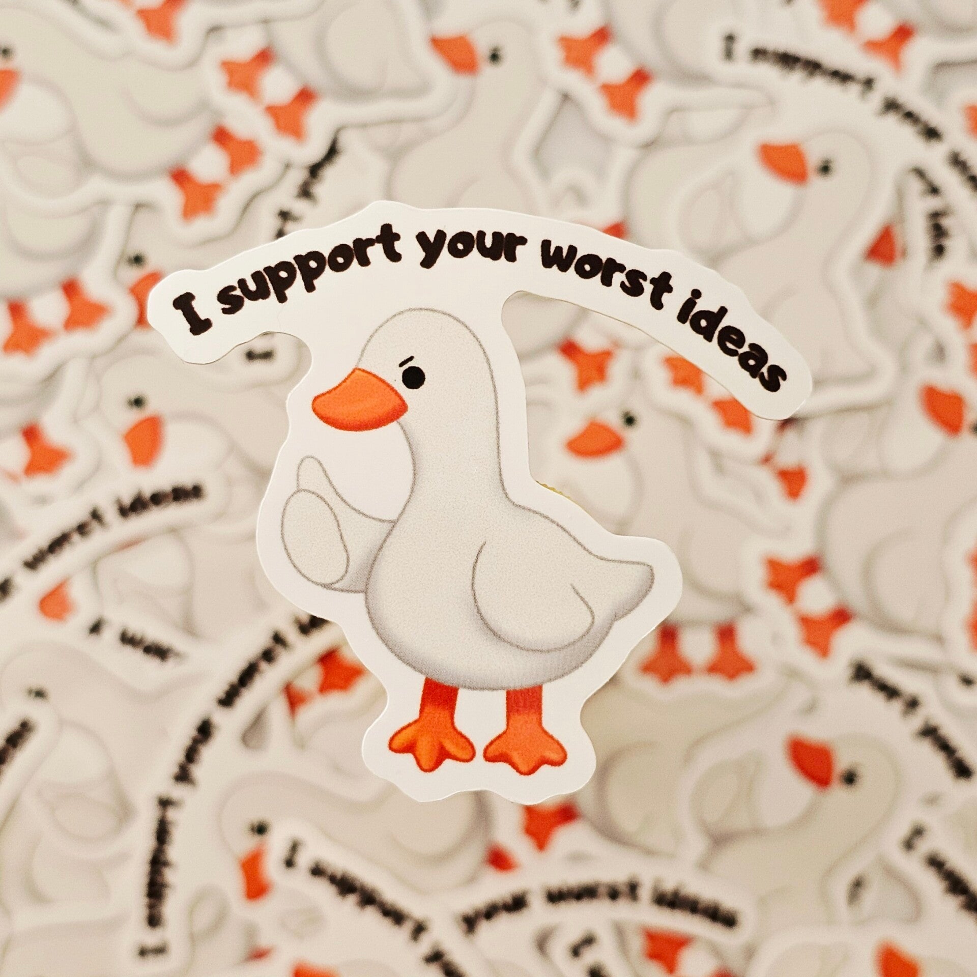 Supportive goose sticker