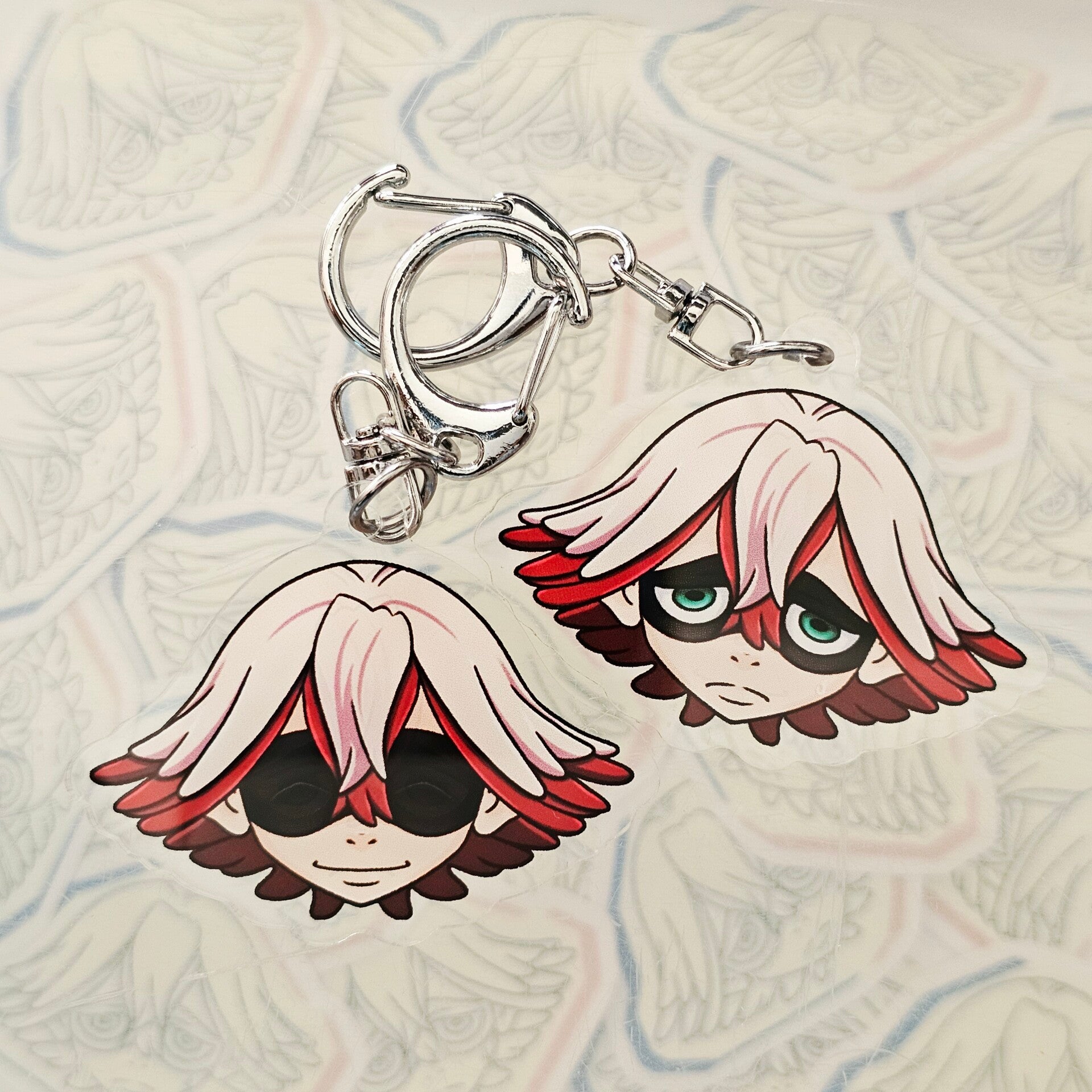 Fu double-sided keychain