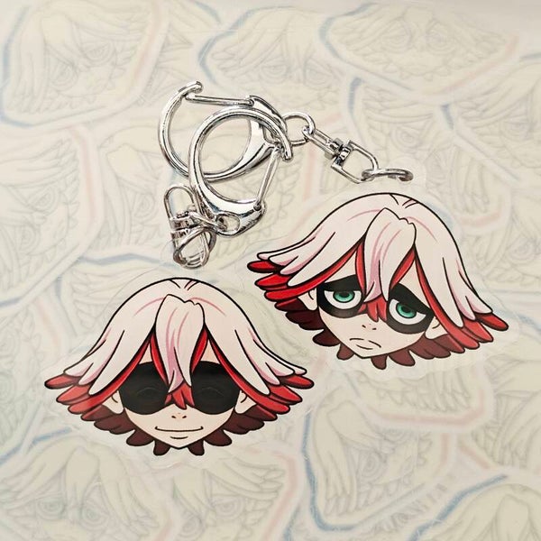 Fu double-sided keychain