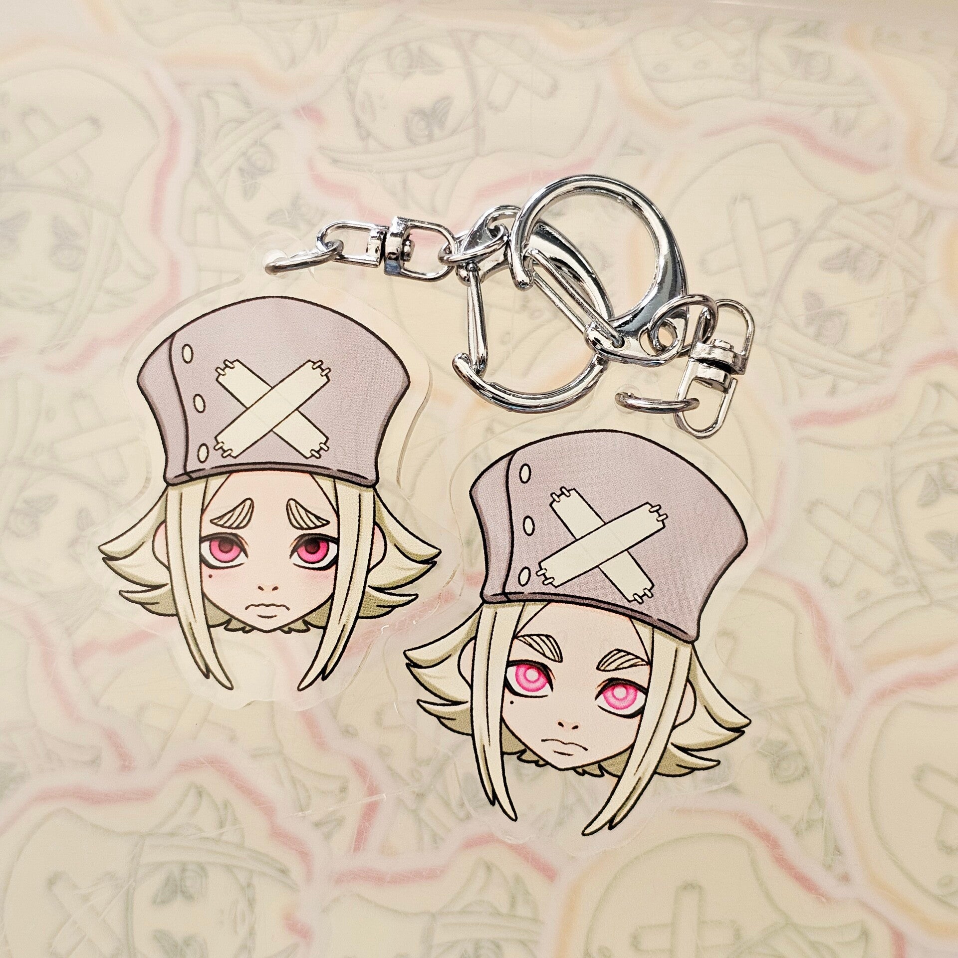 Eisha double-sided keychain