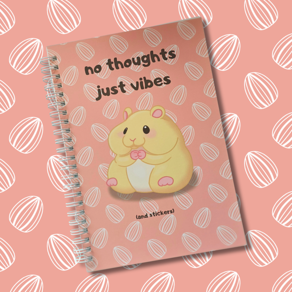 No thoughts just vibes Hamster reusable stickerbook