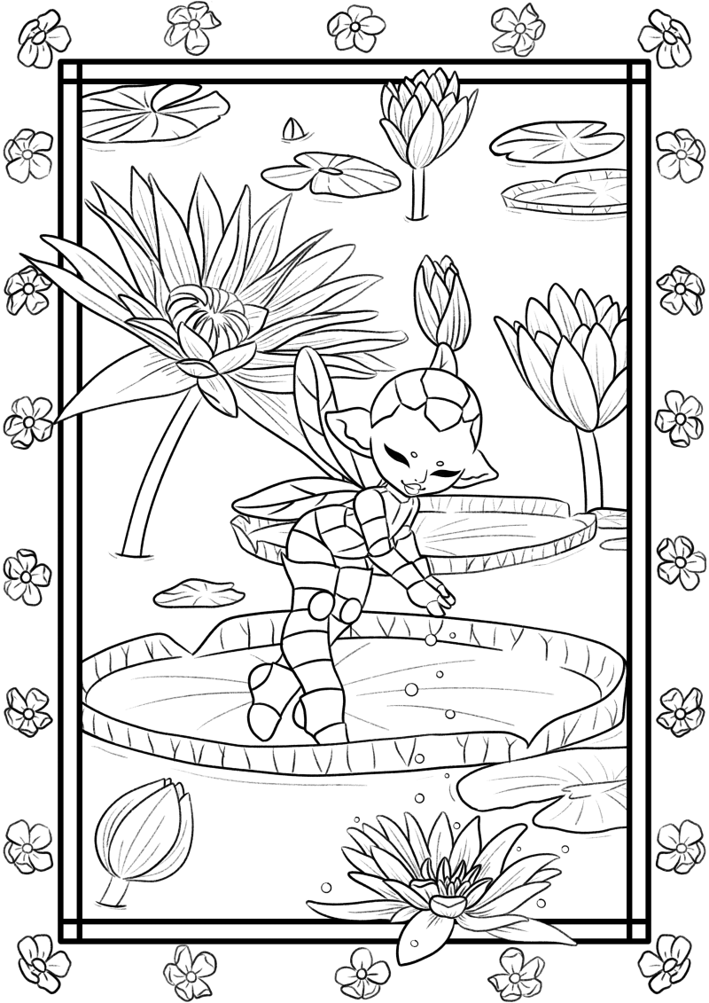 Dragonfly nymph lineart