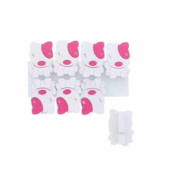 Knijpertje Hond "Pitty" Fuchsia - 8 stuks