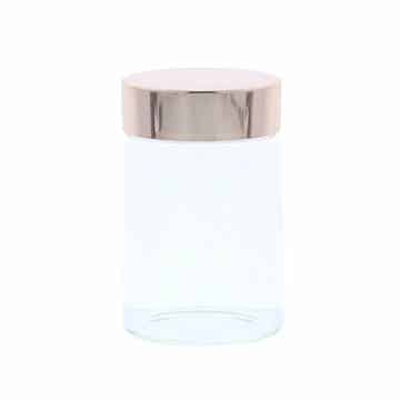 Glazen potje met Rosé Goud dekseltje 75mm