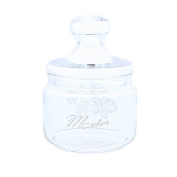 Glazen bokaal met deksel Meter