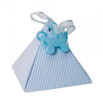 Pyramide met lijntjes - blauw