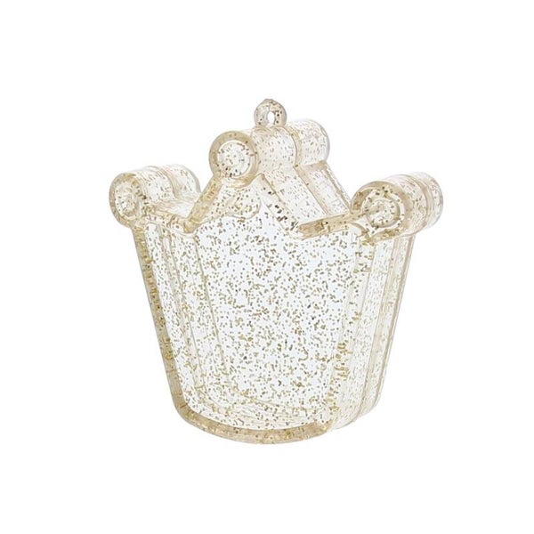 Plexi Kroontje Goud met Glitters